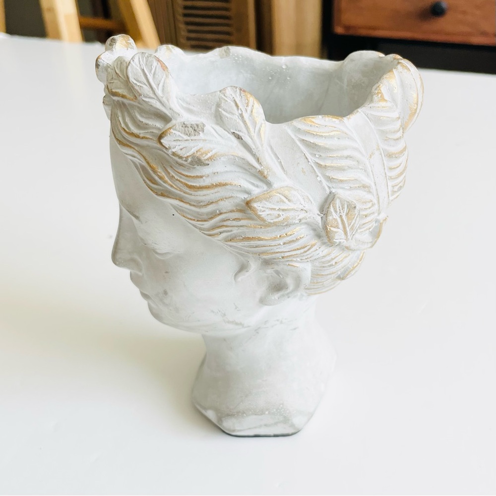 Anthropologie SMALL Grecian Bust Cement Pont - Picture 7 of 11
